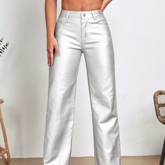 Silver Casual Womens Straight Leg Jeans - Picture 4 of 6